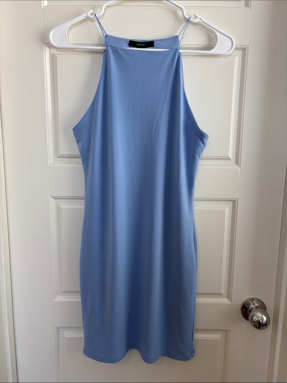Forever 21 Light Blue Halter Bodycon Mini Dress
